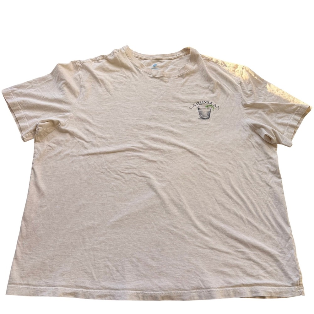 Caribbean Men T-Shirt Tee Cream XL Beach‎ Casual Salty Sal's Beach Vacation